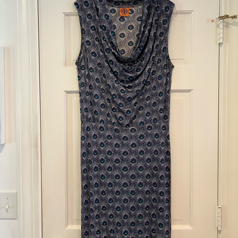 Tory Burch Navy Peacock Dress